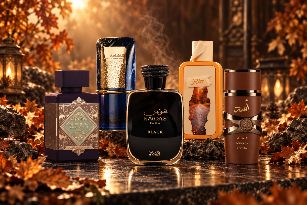 Jesienny Power – Zestaw Arabskich Perfum na Jesień (5 × 3 ml odlewki)
